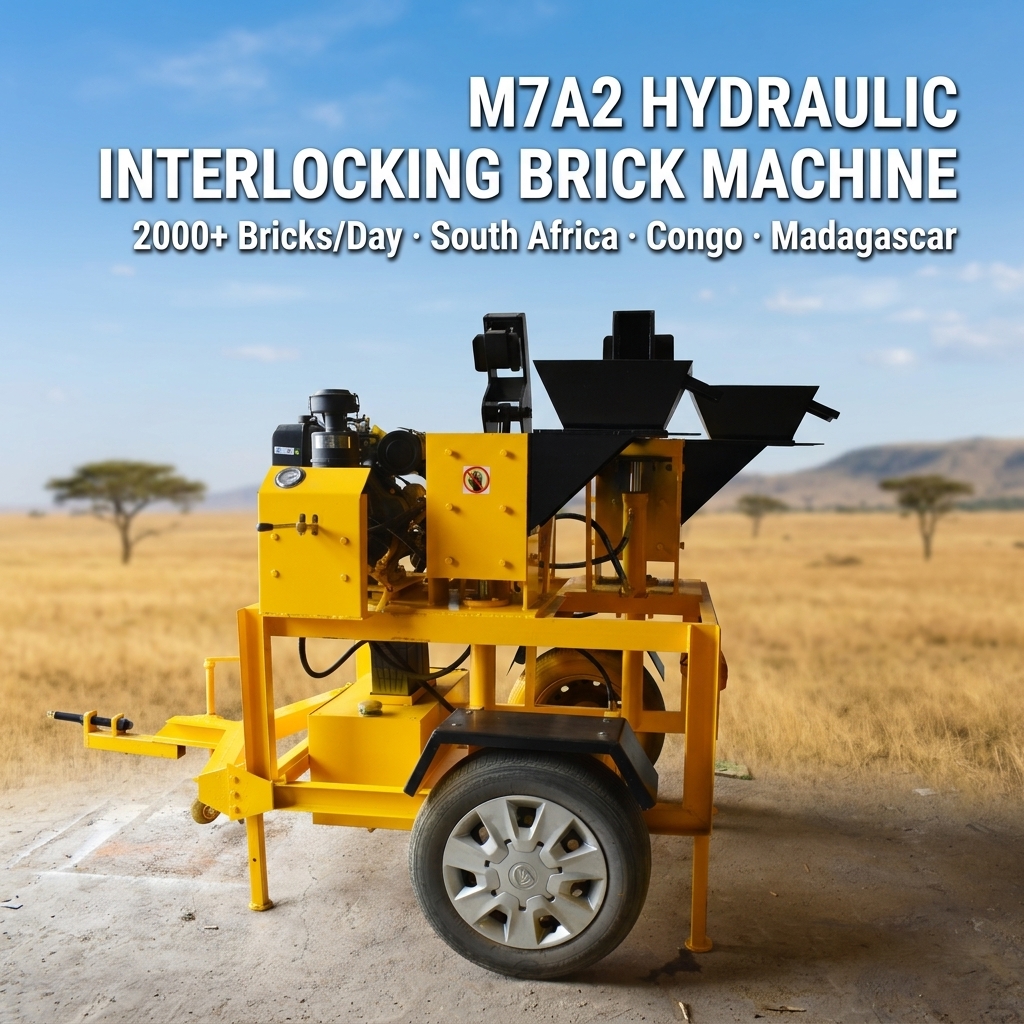 M7A2 Small Scale Lego Style Interlocking Clay Brick Making Machine Manual Hydraulic Soil Block Machine For House Building