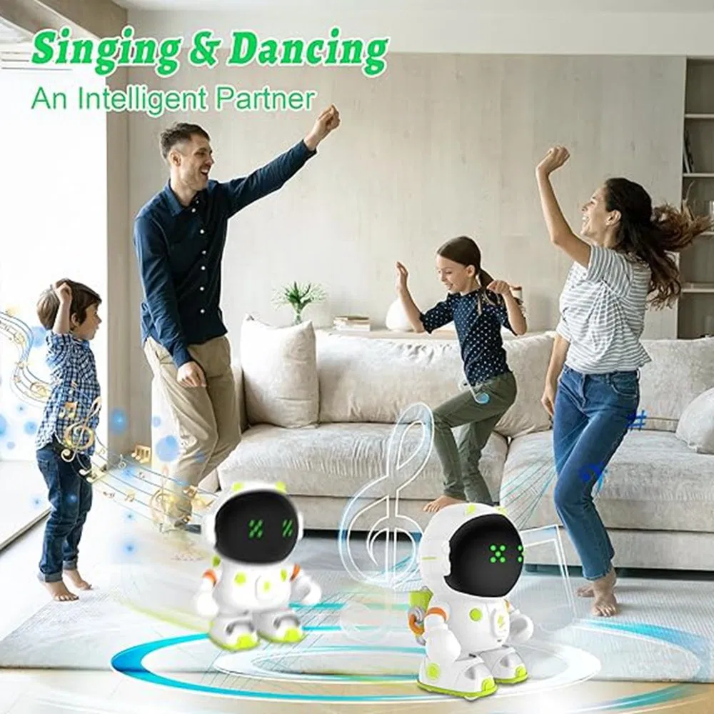 At100 Smart Robot Toy with Interactive Voice Control, Touch Sensors, and Recording Function for Kids – Fun Astronaut Toy for Learning and Play