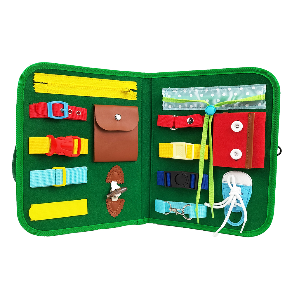 2022 Novedadess Toddlers Montessori Toys Felt Busy Board Kids Learn to Dress Basic Skills