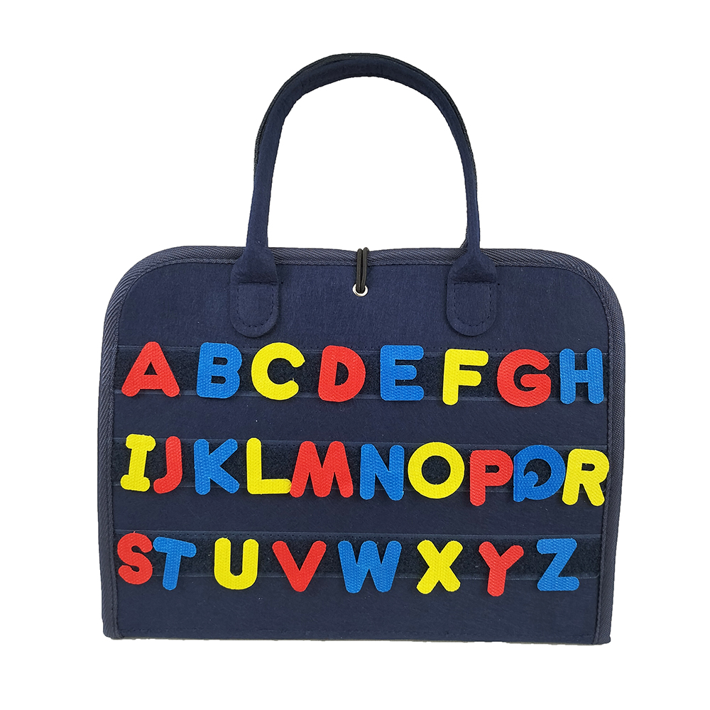 Felt toddler busy board with velcro letters