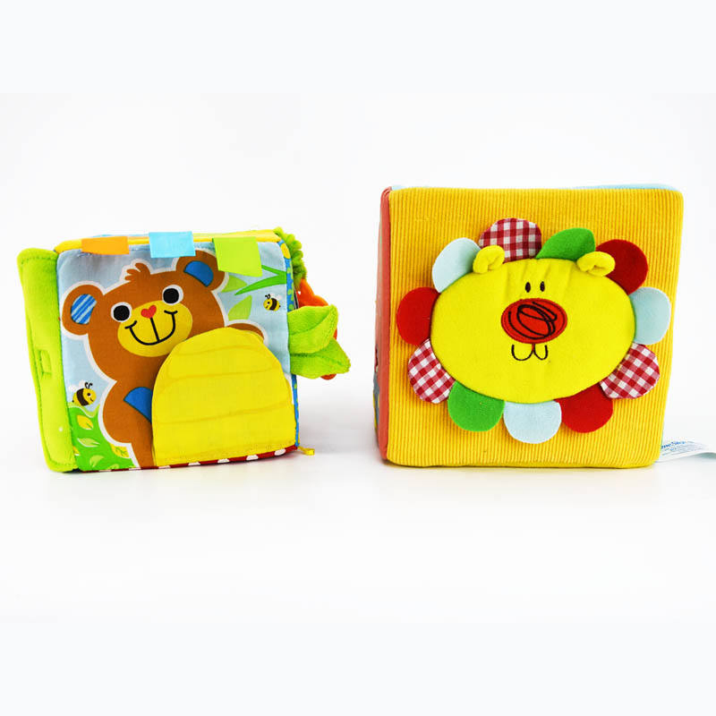 Interactive Baby Learning Cube Toy Educational Plush Puzzle
