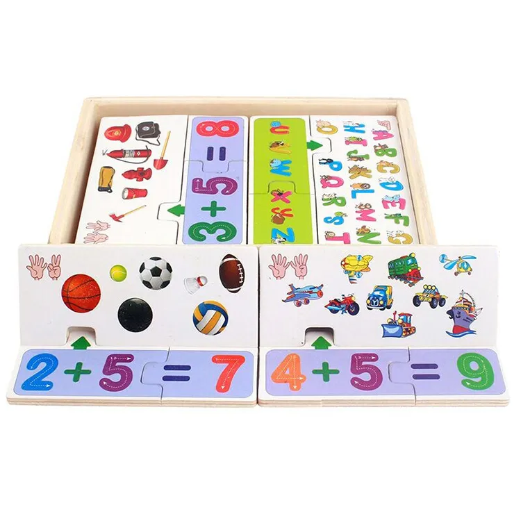 Montessori Wooden Number Math Game Sticks Puzzle Calculate Game Learning Counting Kids Gift Teaching Aids Wooden Toys for Child