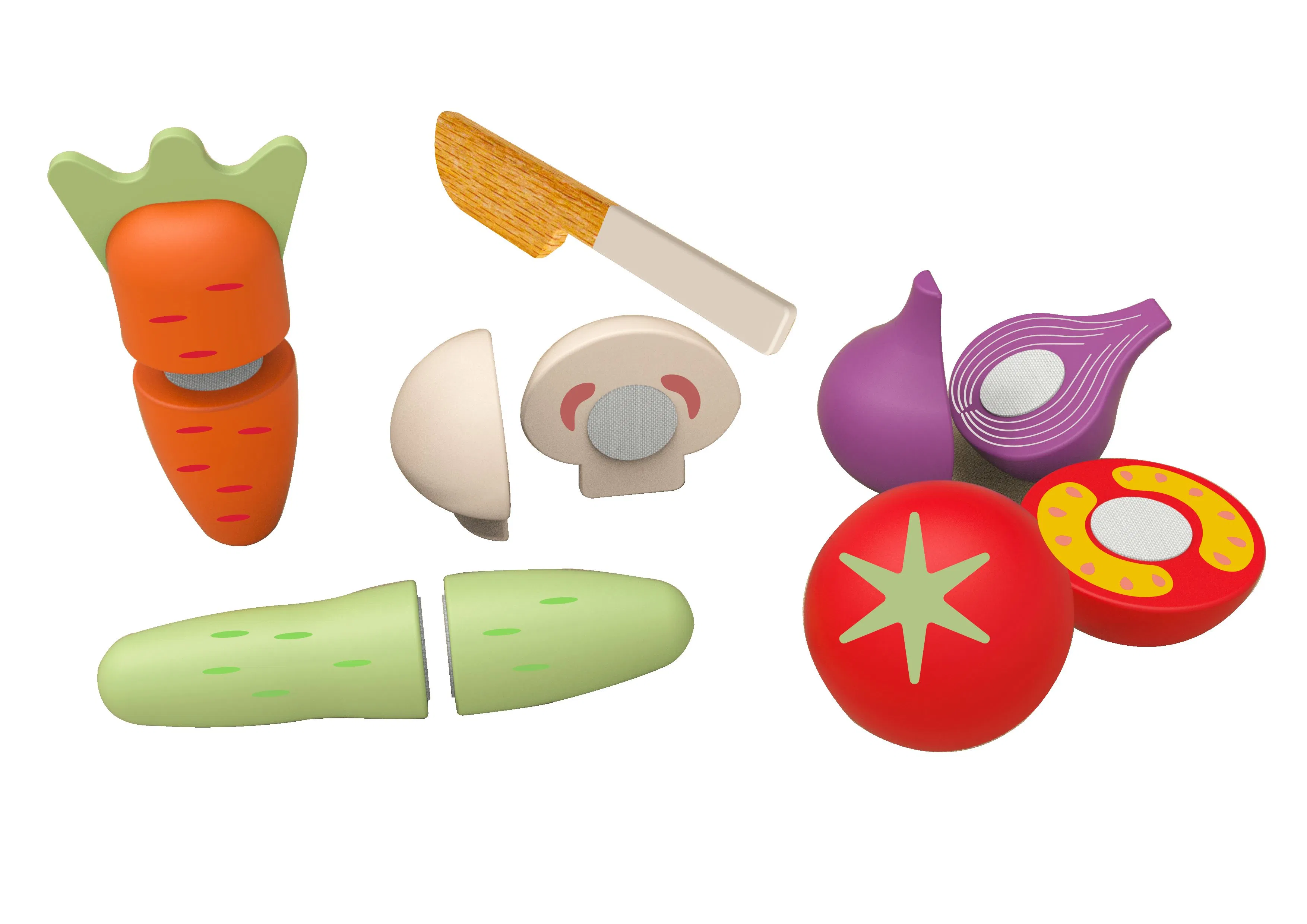 Wooden Educational Intellectual Montessori Wholesale Baby Kids Children DIY 3D Puzzle Toys Vegetable Fruit Cutting Play Toy