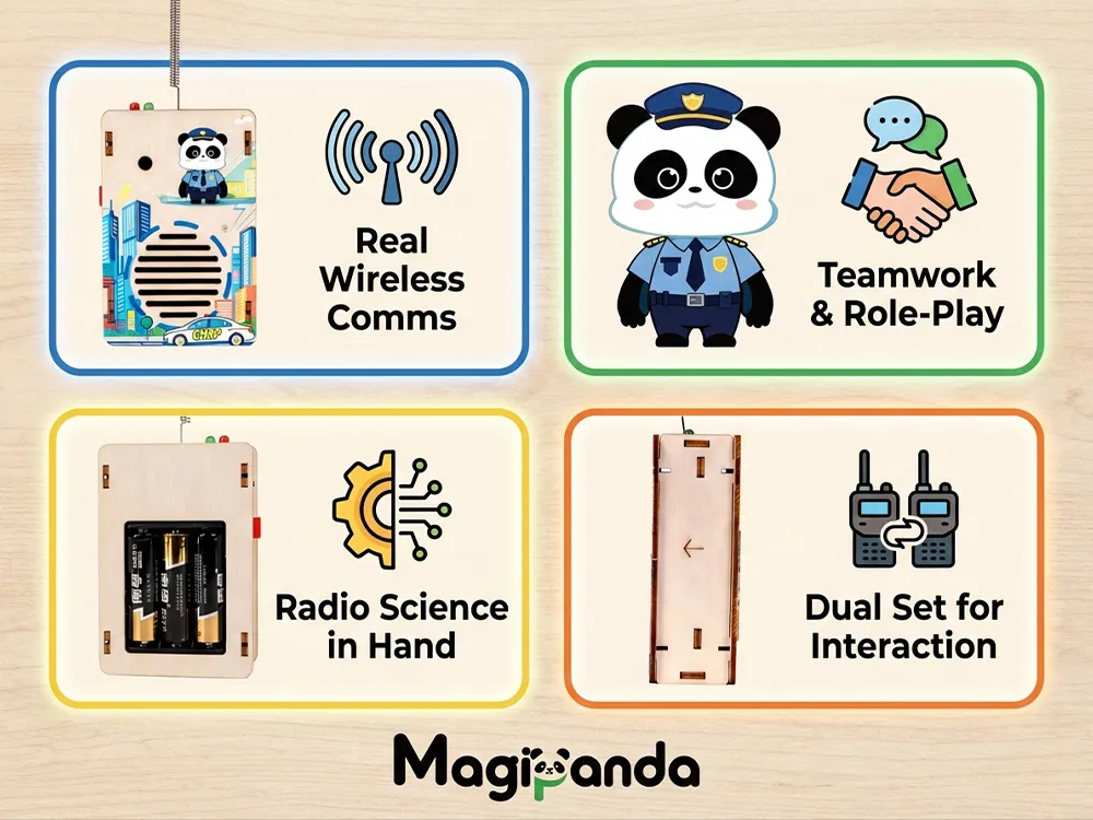 Wooden Walkie Talkie DIY Kit Stem Educational Toy for Children Learning