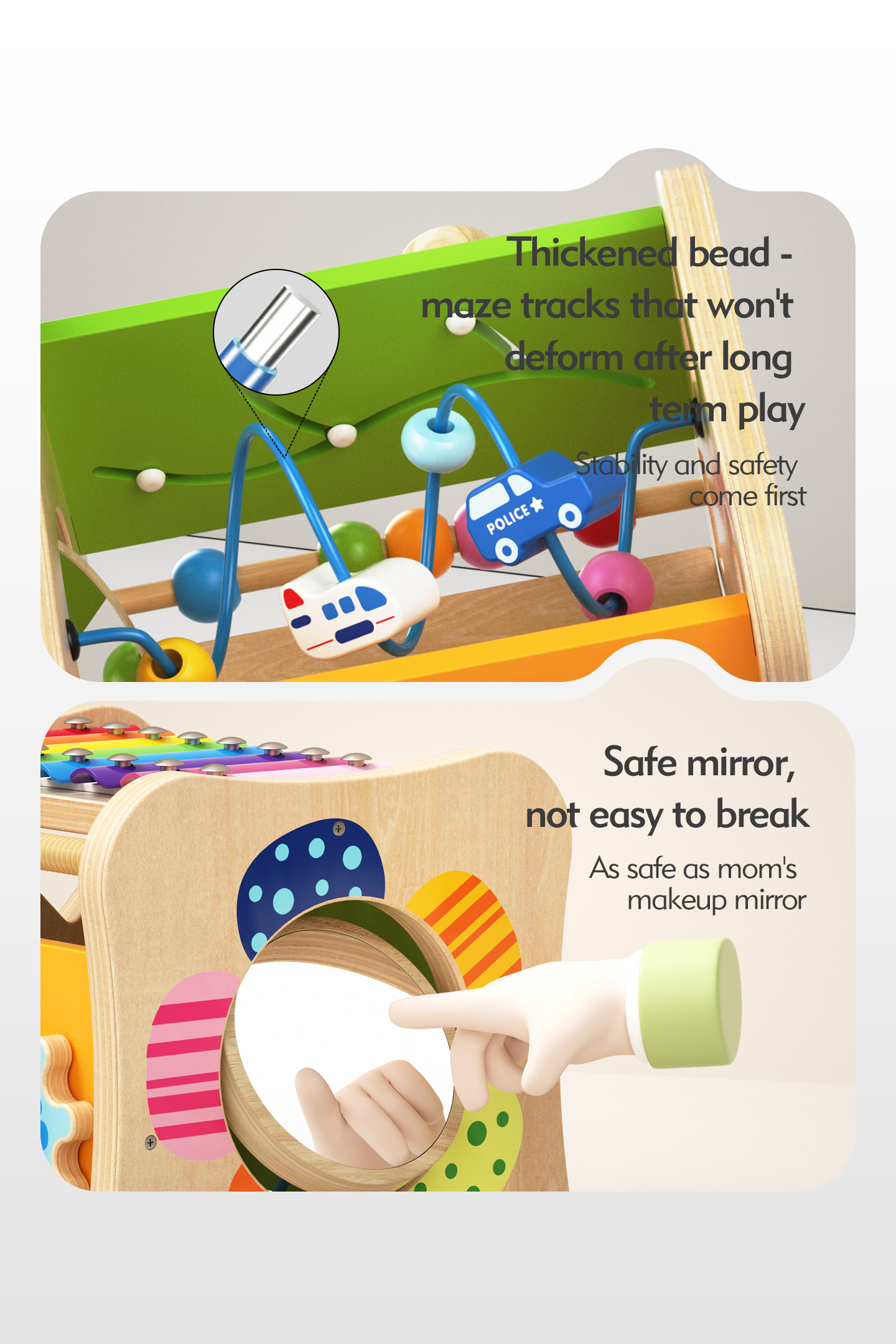 Montessori Wooden Educational Toys for Toddlers 1-2 Years Sensory Multi-Functional Activity Box