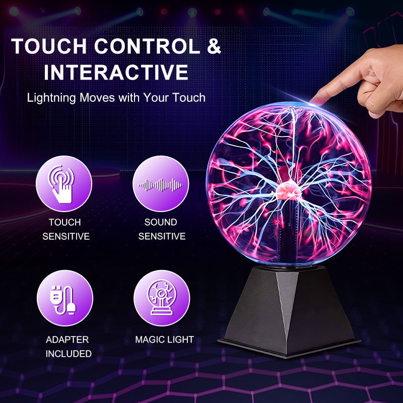 Interactive Touch Sensitive Electric Arc Effect Manufacturer Plasma Ball Lamp Plasma Globe Lamp For Science Education