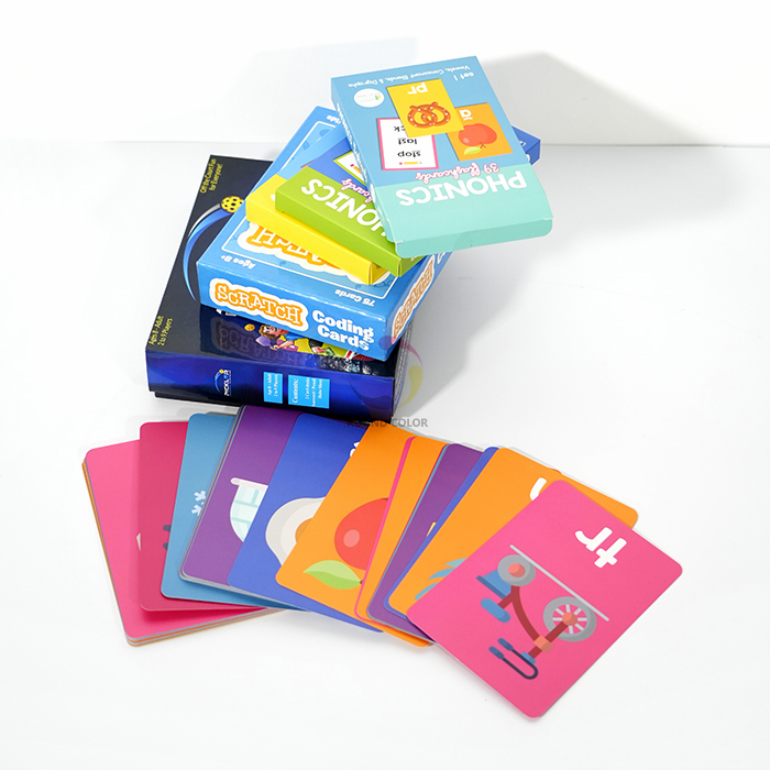 Custom Printed Educational Flash Cards For Kids Learning Fun Game Trading Card Cardboard Box Offset Paper