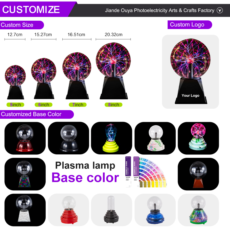 Interactive Touch Sensitive Electric Arc Effect Manufacturer Plasma Ball Lamp Plasma Globe Lamp For Science Education