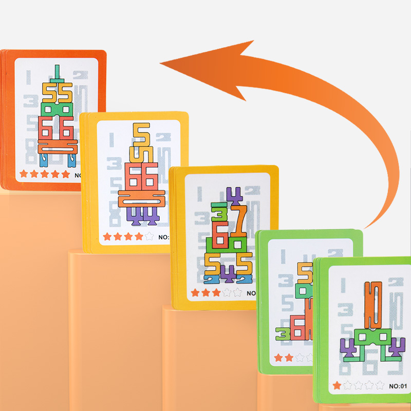 2026 Digital Stacking Math Enlightenment Game Includes Game Cards Hands-on and Brain-stimulating Children's Educational Toy