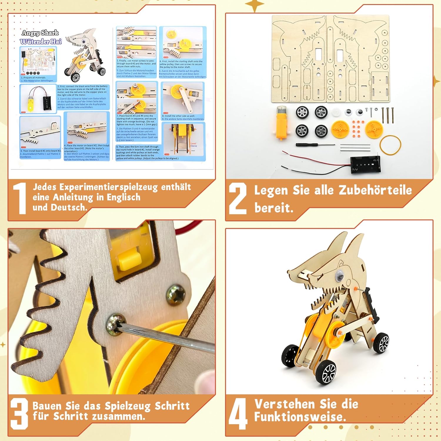 New Arrival STEM Science Kit for Kids 6-In-1 Experiment Kits Electric Construction Set Wooden Building Educational Toys for Kids