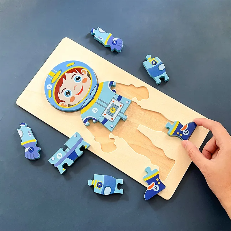 Wooden 3D Character Occupation Cognitive Learning Puzzles Toy