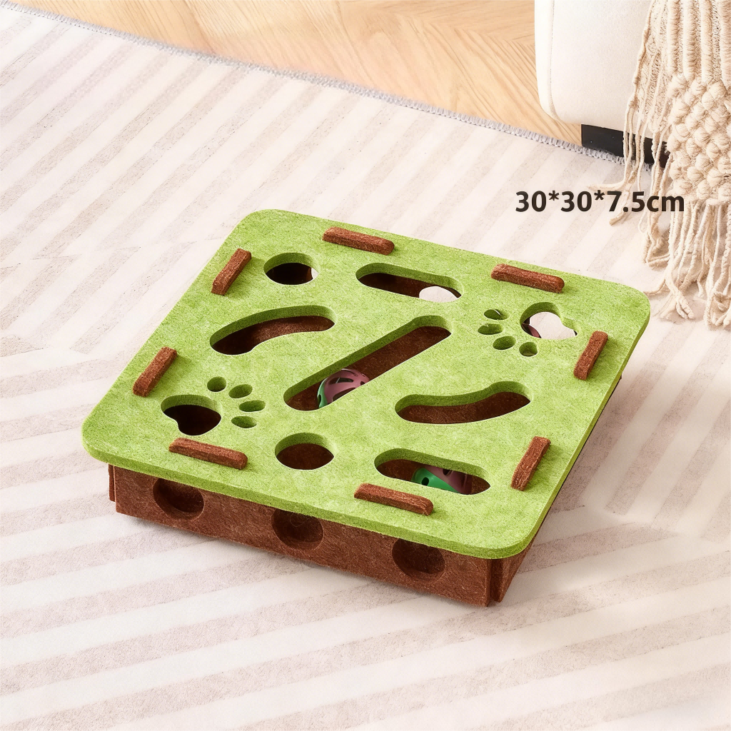 2026 New Arrival Hot-Selling Interactive Felt Cat Toys Modern Intelligence Development Maze Fun 3 Colors Box Packed