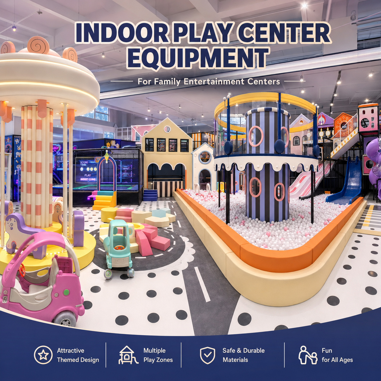 Indoor Play Center Equipment For Family Entertainment Center With Slides Climbing And Soft Play