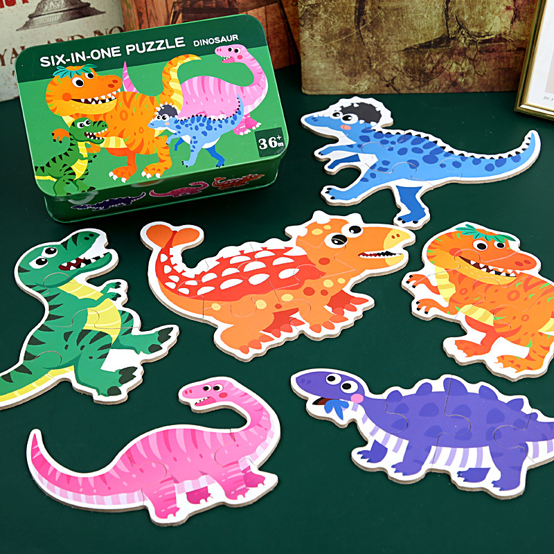 Wooden DIY Toy for 3-6 Years Old Children's Early Education Six-in-One Puzzle Kindergarten Educational Toys Animal Traffic