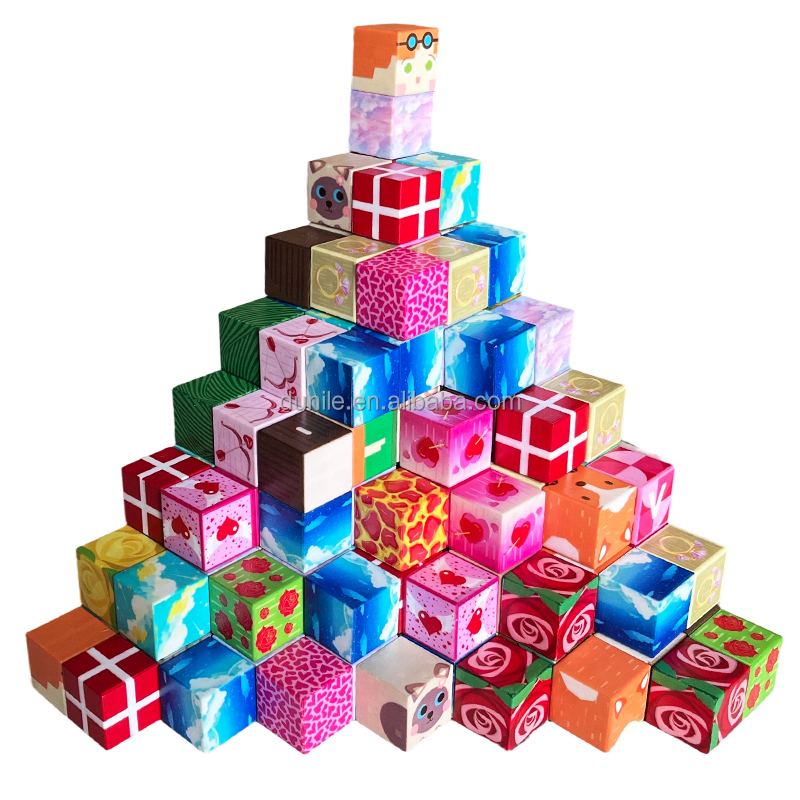 2026 New Random Large Magnetic Building Blocks Tiles Cubes 3D STEM Toy Safe Non-toxic CE EN71 Kids Creative Play Ready to Ship
