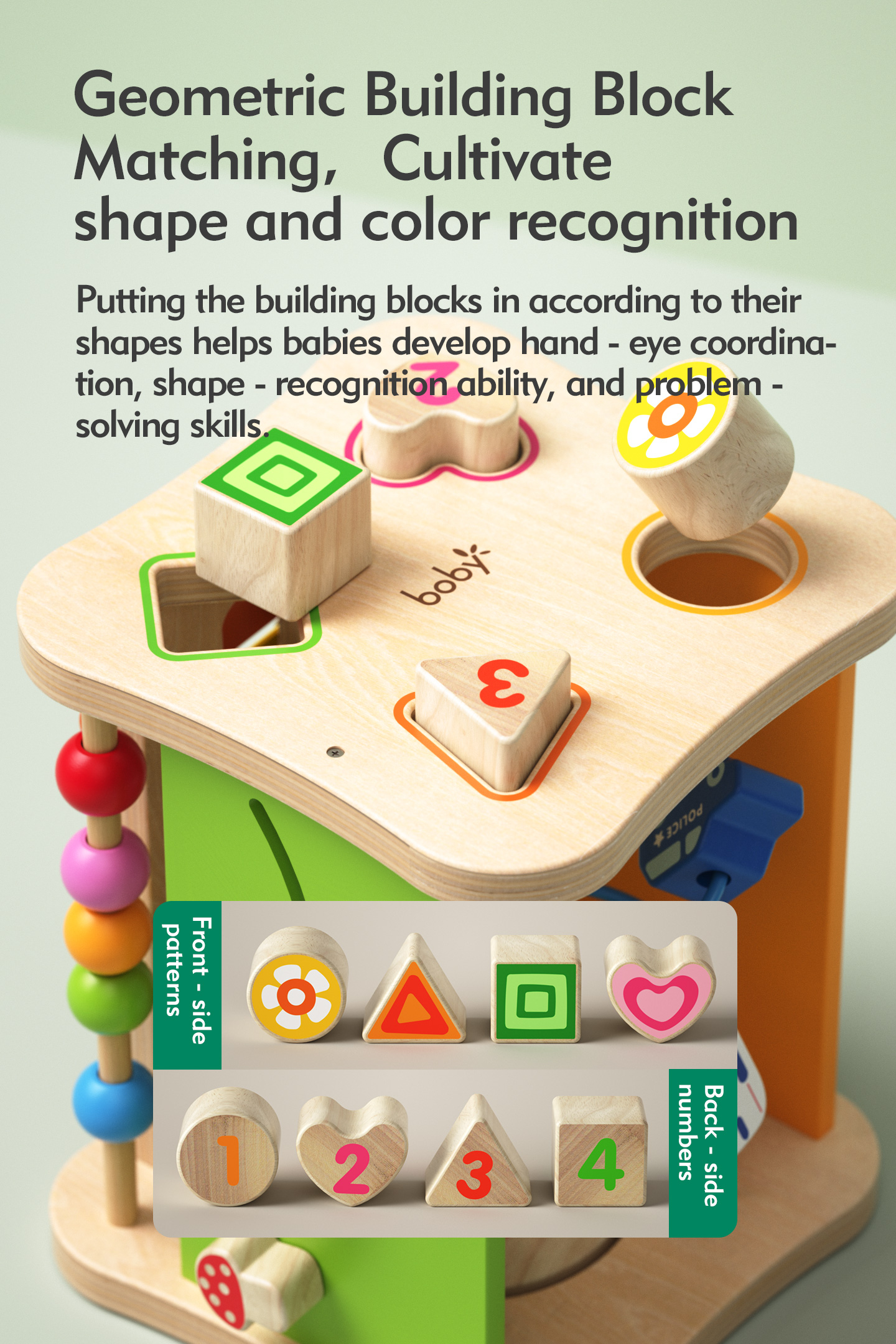 Montessori Wooden Educational Toys for Toddlers 1-2 Years Sensory Multi-Functional Activity Box