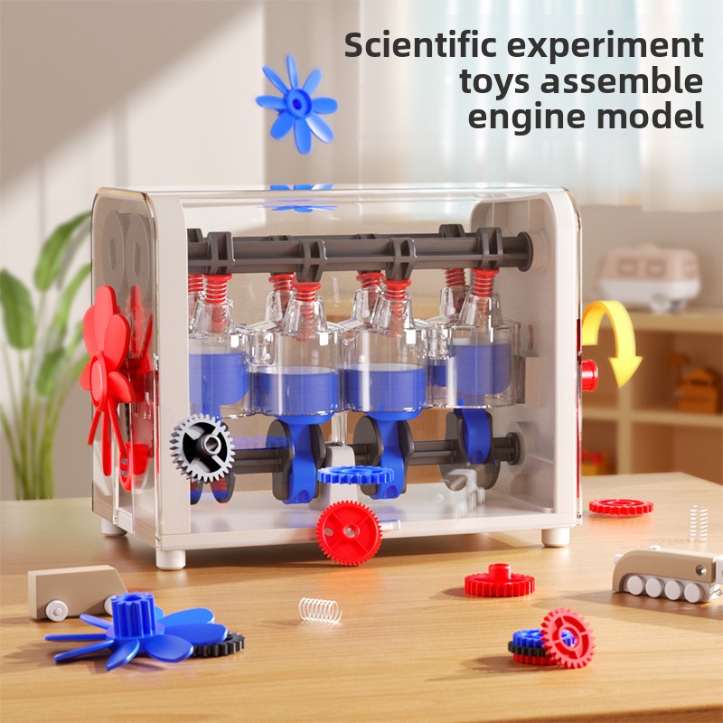 STEM Science Engineering Toy Engine Model DIY Children's Educational Gear Block Box Mechanical Enlightenment for Experiments
