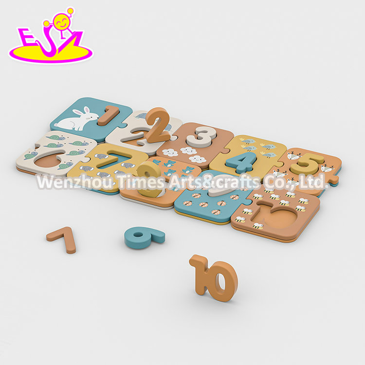 OEM Preschool Learning Wooden Number Puzzle Toys for Kids W14b170