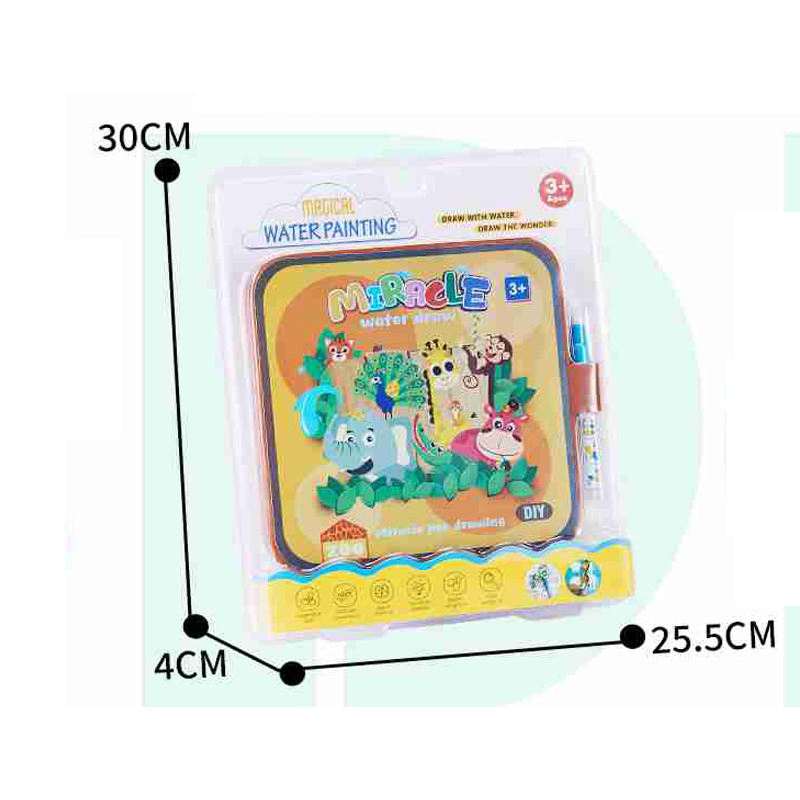 QS High Quality Kids Early Learning Drawing Set Toys 3 Style Educational Cartoon Animal Folding Water Painting Book Toys for 3+