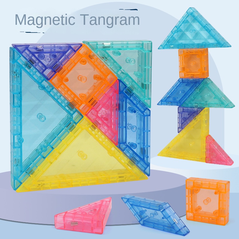 Magnetic Tangram Puzzles for First Grade Math Teaching Special Educational Toys for Kindergarten Primary School Students
