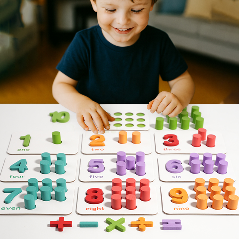 Montessori Math Learning Teaching Aids Number Counting Puzzle Color Alphabet Matching Educational Toys For Kids Boys Girls
