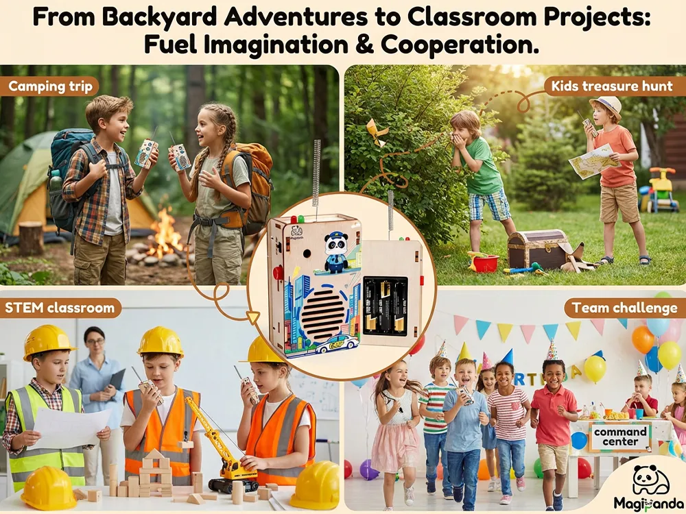 Wooden Walkie Talkie DIY Kit Stem Educational Toy for Children Learning