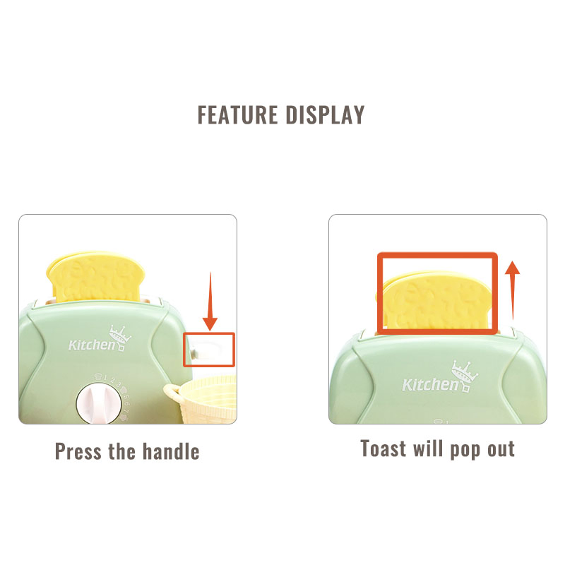 Interactive Pretend Play Toaster Food Toy Set for Kids Kitchen Role Play Learning