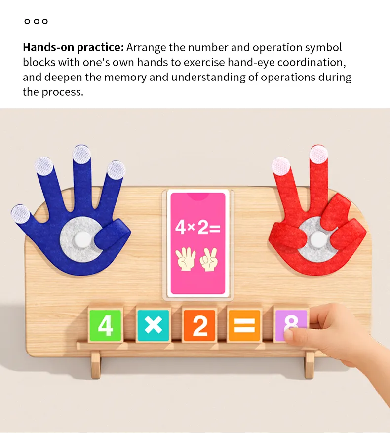 Montessori Wooden Finger Counting Board Math Early Learning Toy for Kids Kindergarten Toy