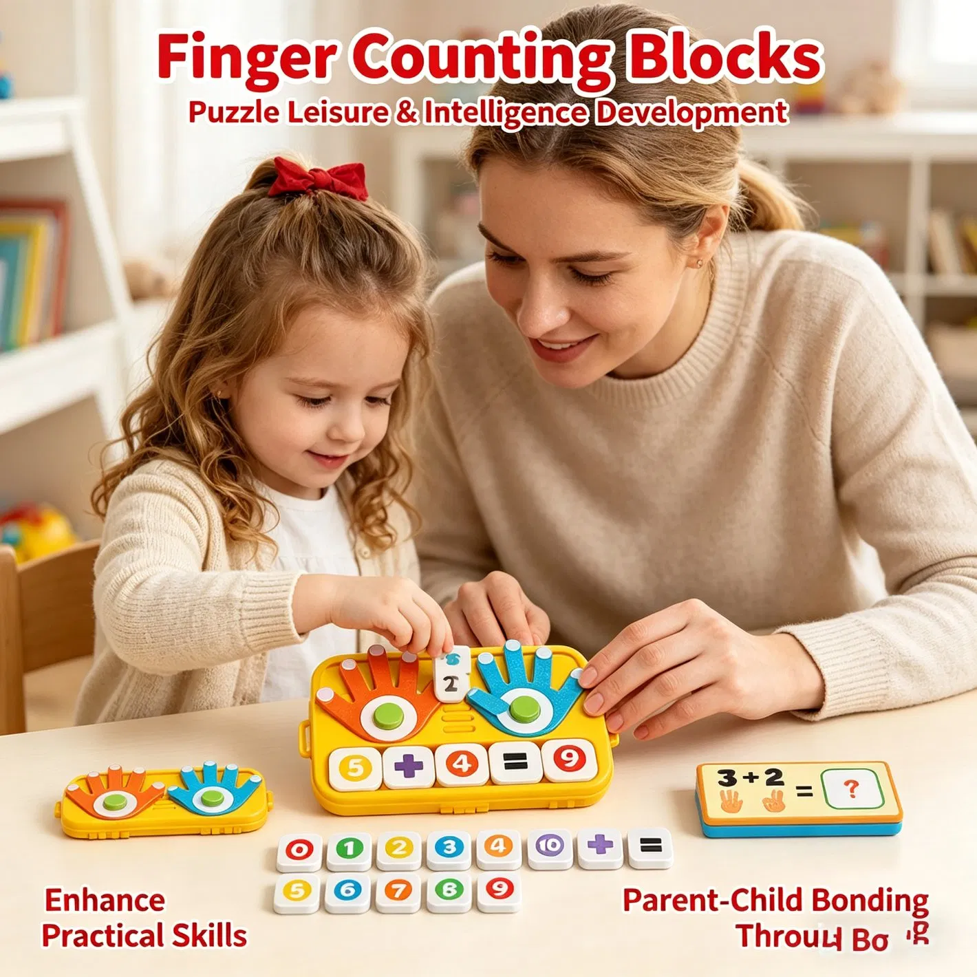 Nijia Educational Stem Learning Cartoon Number Blocks Math Manipulatives Plastic Toy for Toddlers Ages 2-9 Unisex Promotes Counting Kids Toys