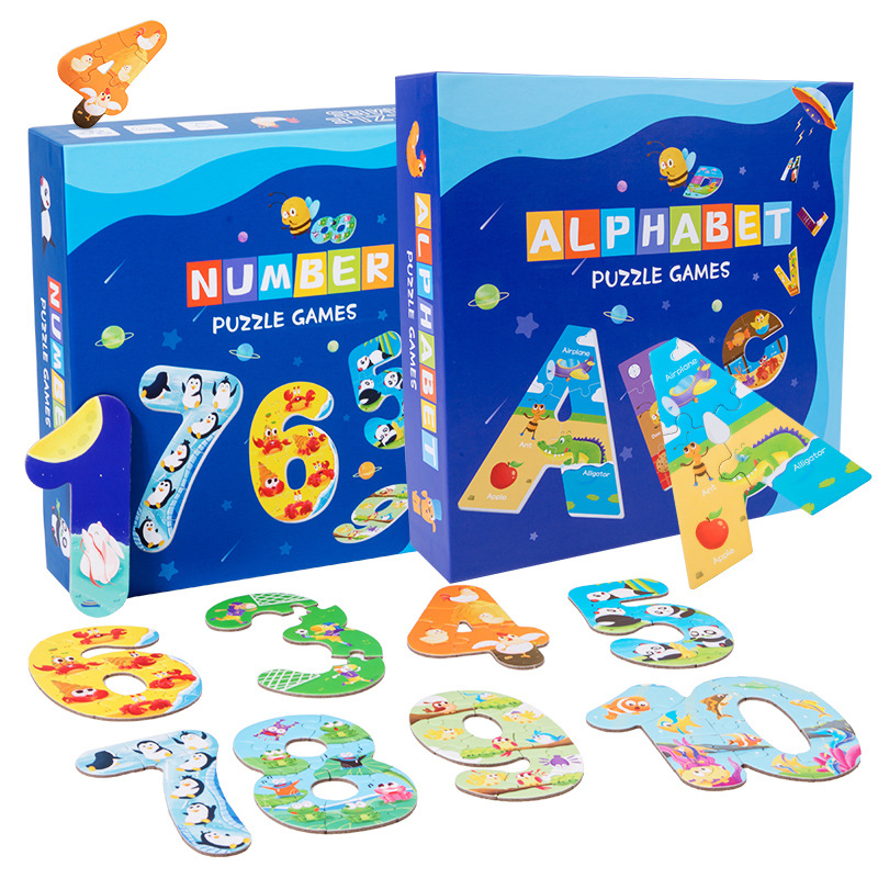New Didactic Learning Letters Numbers Jigsaw Puzzles Educational Toy