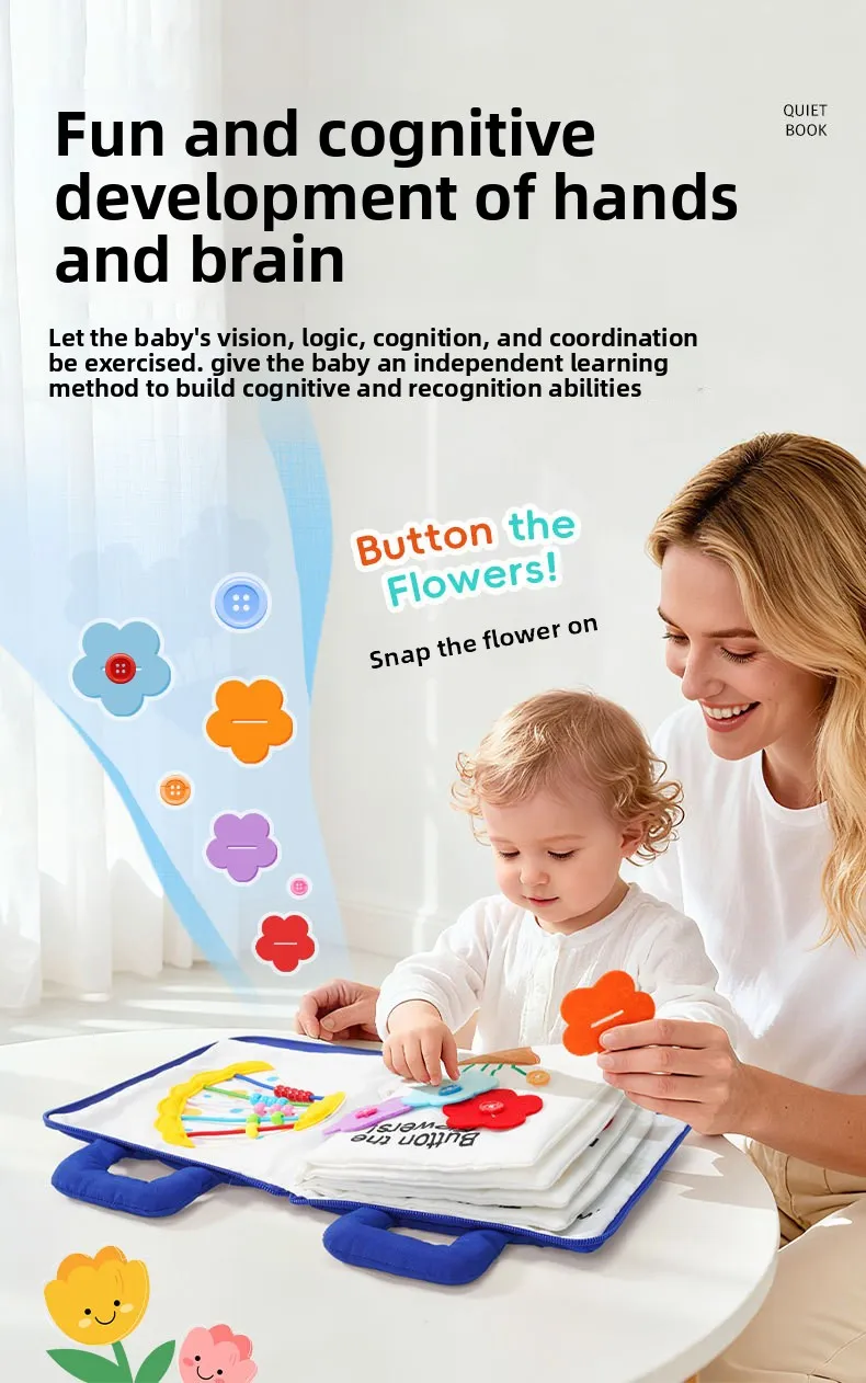 Durable Quiet Cloth Book Sensory Skills