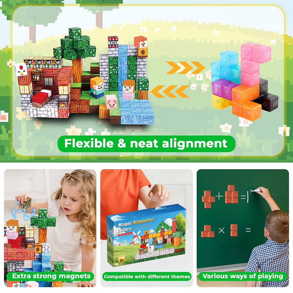 Magnetic Building Blocks For Kids Sensory Toys &amp; Learning Game Gifts Creative Magnetic Blocks Set For Children Ages 3+