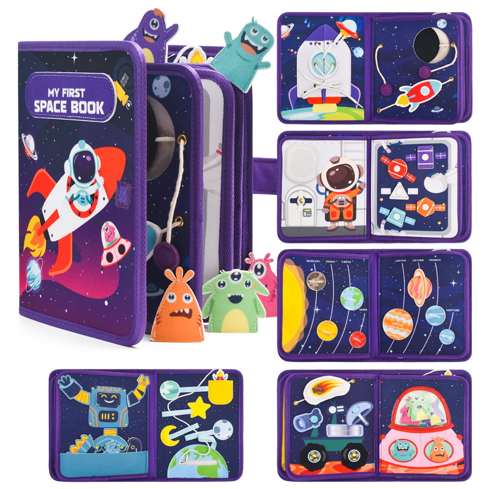 2026 New Montessori Felt Quiet Book Early Learning and Fine Motor Skills Sensory Toys Educational Busy Book for Toddlers