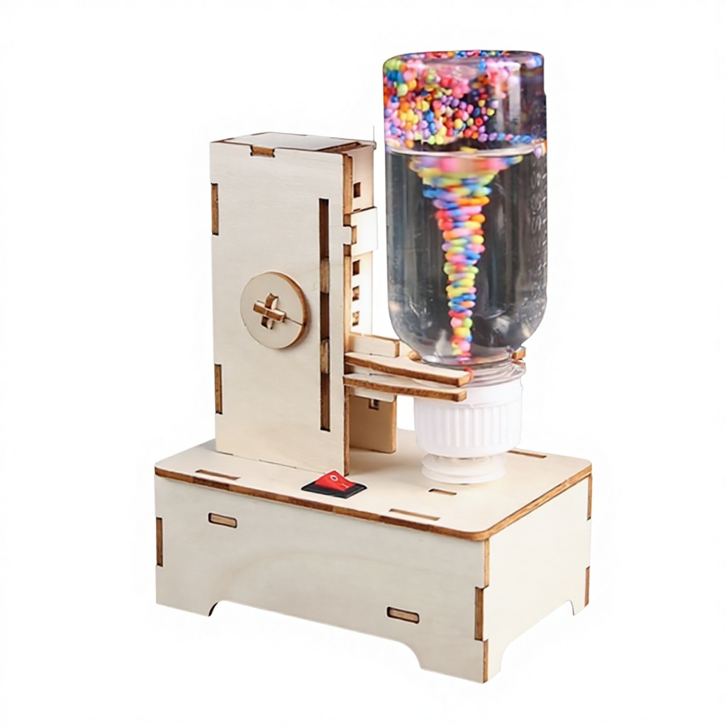 Wooden Toys Kit Scientific Experiment Simulated Waterspout Model Science Project Small Craft Electric Vortex Wooden Teaching Aid