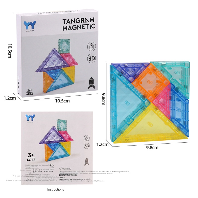 Magnetic Tangram Puzzles for First Grade Math Teaching Special Educational Toys for Kindergarten Primary School Students