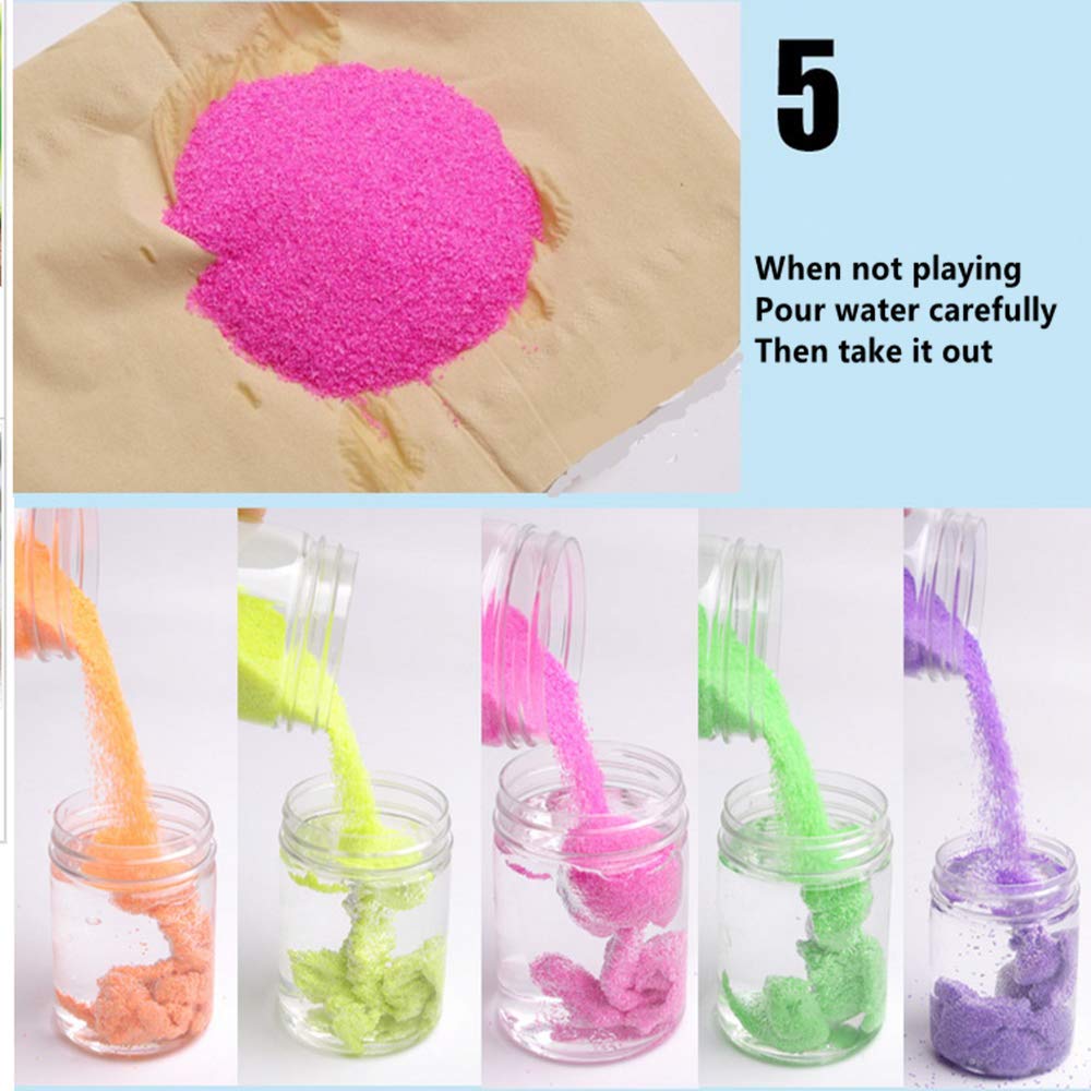 1200g Magic Not Wet Sand Science Kit 6 Colors DIY STEM Toys for Kids Sand Does Not Dissolve in Water Experiment