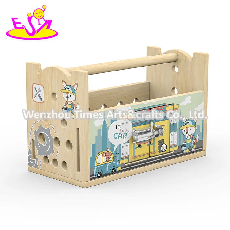 Ultimate Wooden Tool Box Toy Interactive Gears, Locks &amp; Creative Play for Kids Stem Learning Adventure W03D251