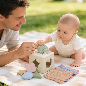 Silicone Shape Sorter Baby Toy Montessori Learning for 12 Months Old Toddlers Fine Motor Skill Development Indoor Sensory Play