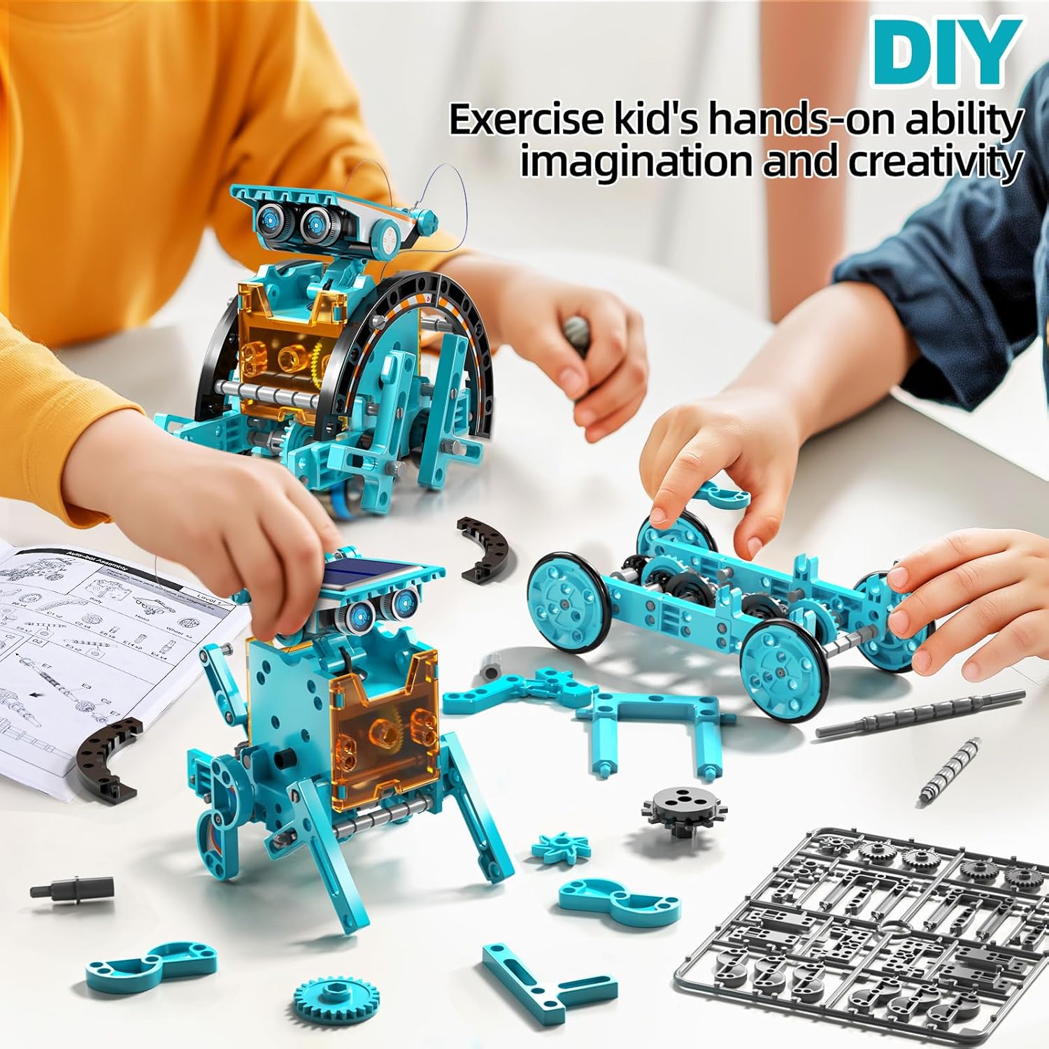 STEM Toys Ages 8-13 Solar Powered Robotics Educational Building Science Experiment Kit For Boys