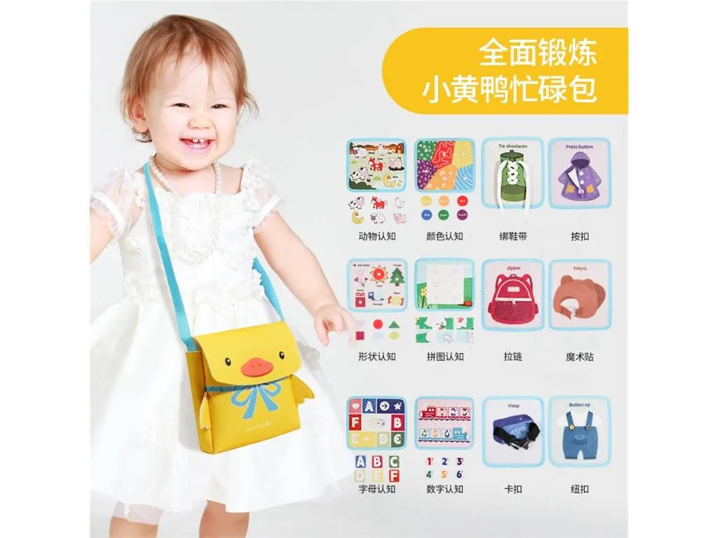 Juguete Wholesale Baby Busy Board Quiet Book Early Learning Sensory Educational Toy Backpack for Toddlers
