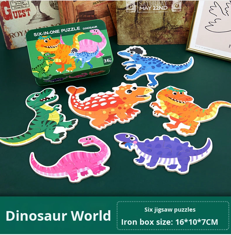 Wooden DIY Toy for 3-6 Years Old Children's Early Education Six-in-One Puzzle Kindergarten Educational Toys Animal Traffic