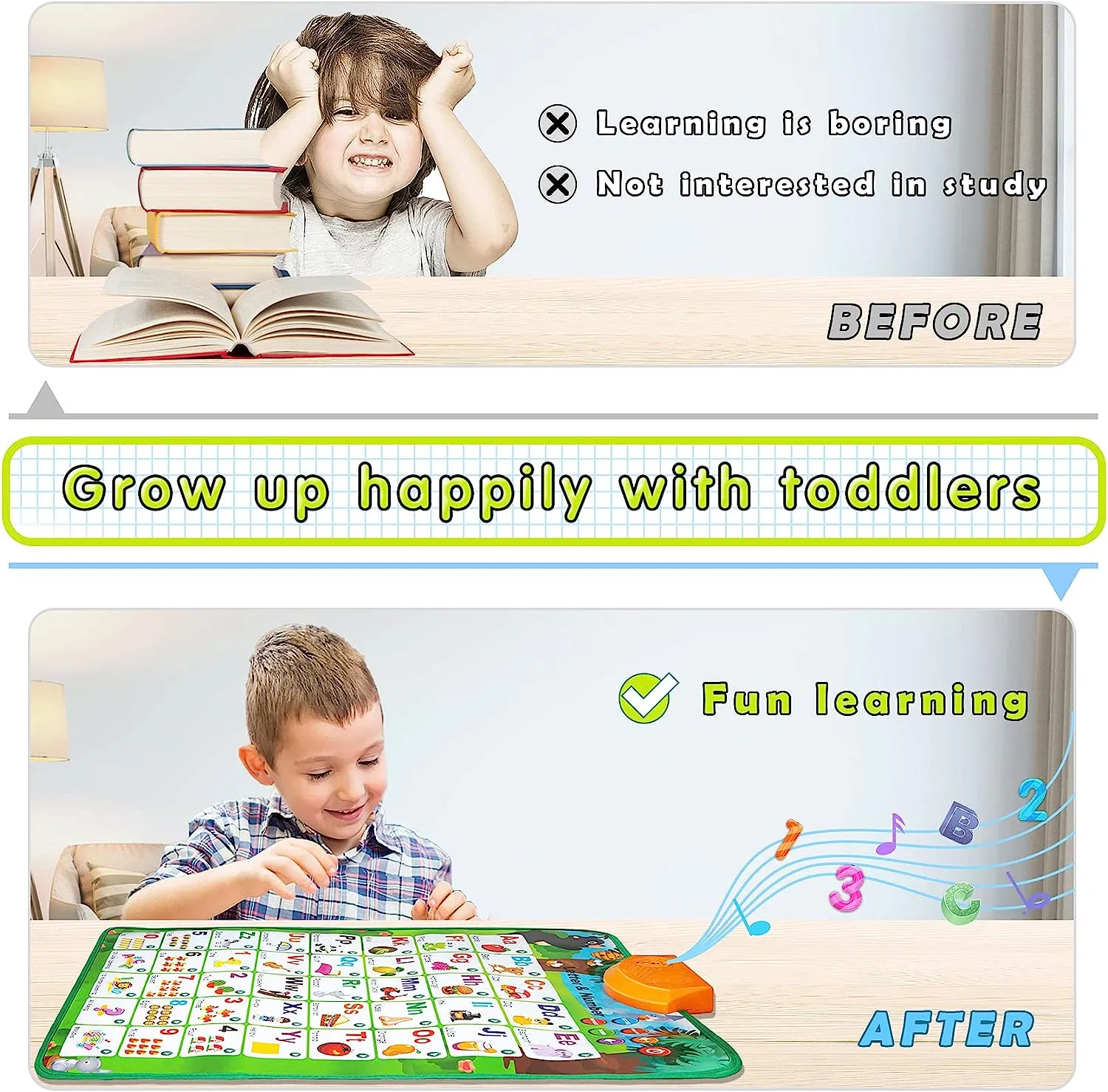Education Toy Learning Poster Christmas Birthday Gifts Interactive Alphabet Wall Chart Toy