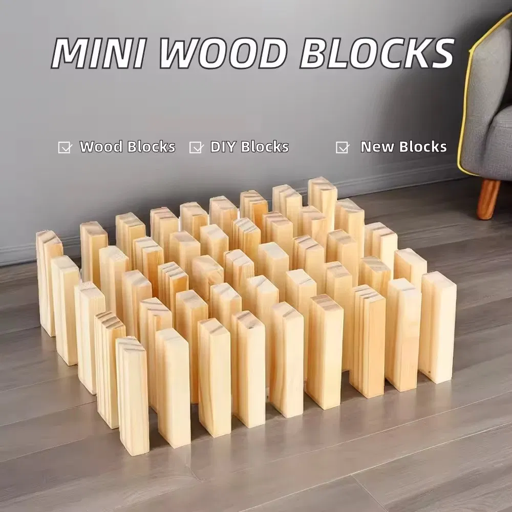 Mini DIY Wooden Building Block Sets Custom Domino Balance Game Baby Educational Early Learning Toys