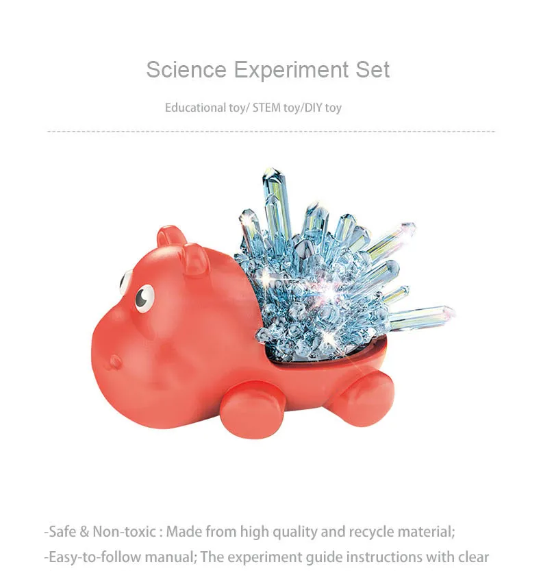 Crystal Growing Kit for Kids Dinosaur Educational Science Stem Toy
