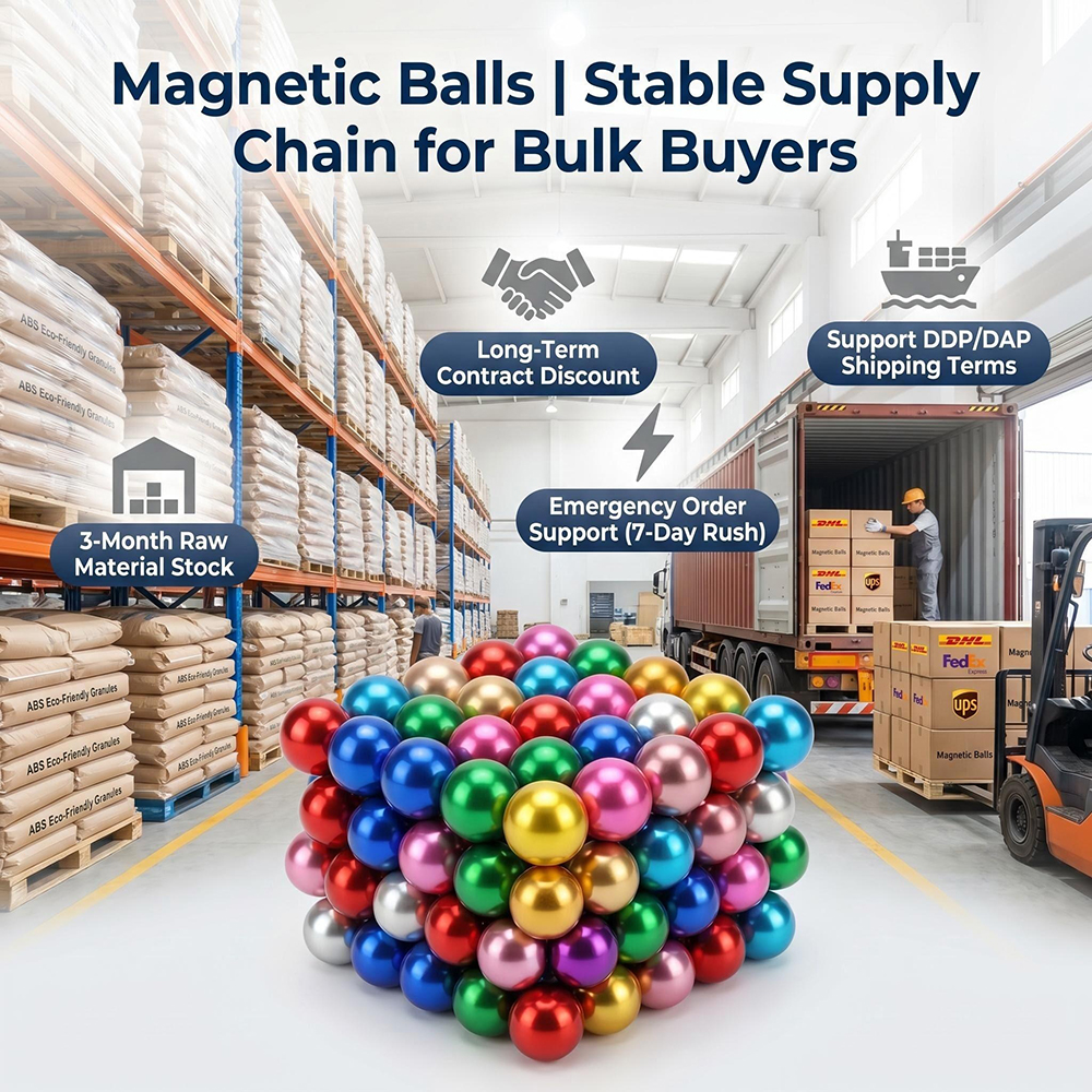 Educational Color Magnetic Balls - Anti-Stress Fidget Toy For Office Home, Non-Toxic ABS Material, CE/RoHS Certified