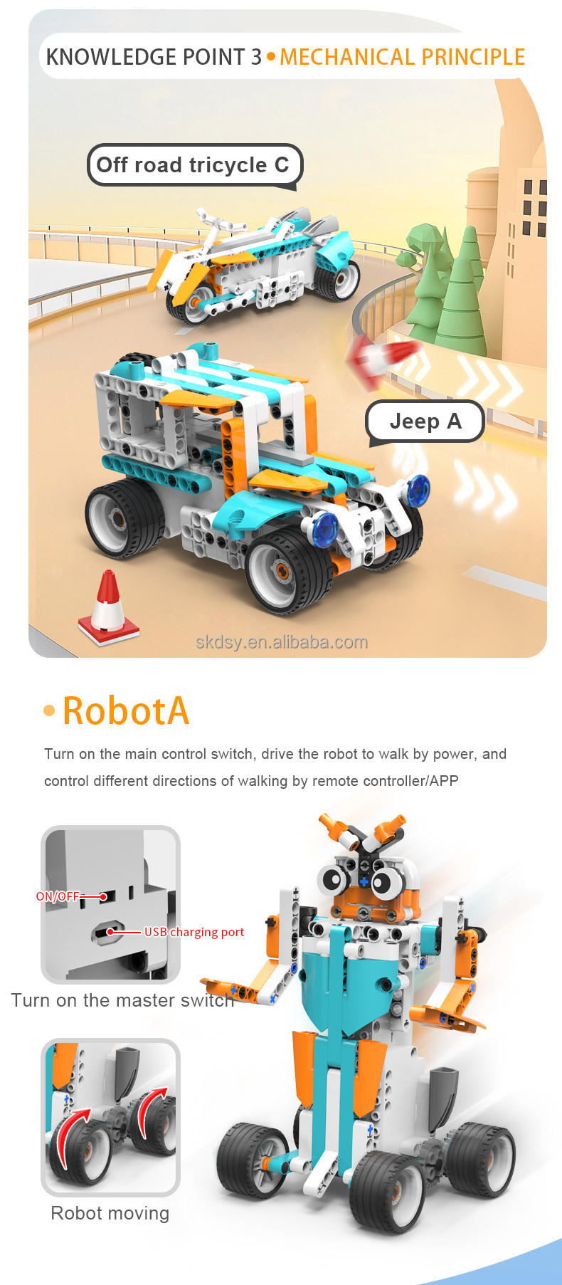 STEM Robotics Building Blocks APP Programming Remote Control Robot Kit Educational Coding Toy OEM ODM Custom Logo Packaging