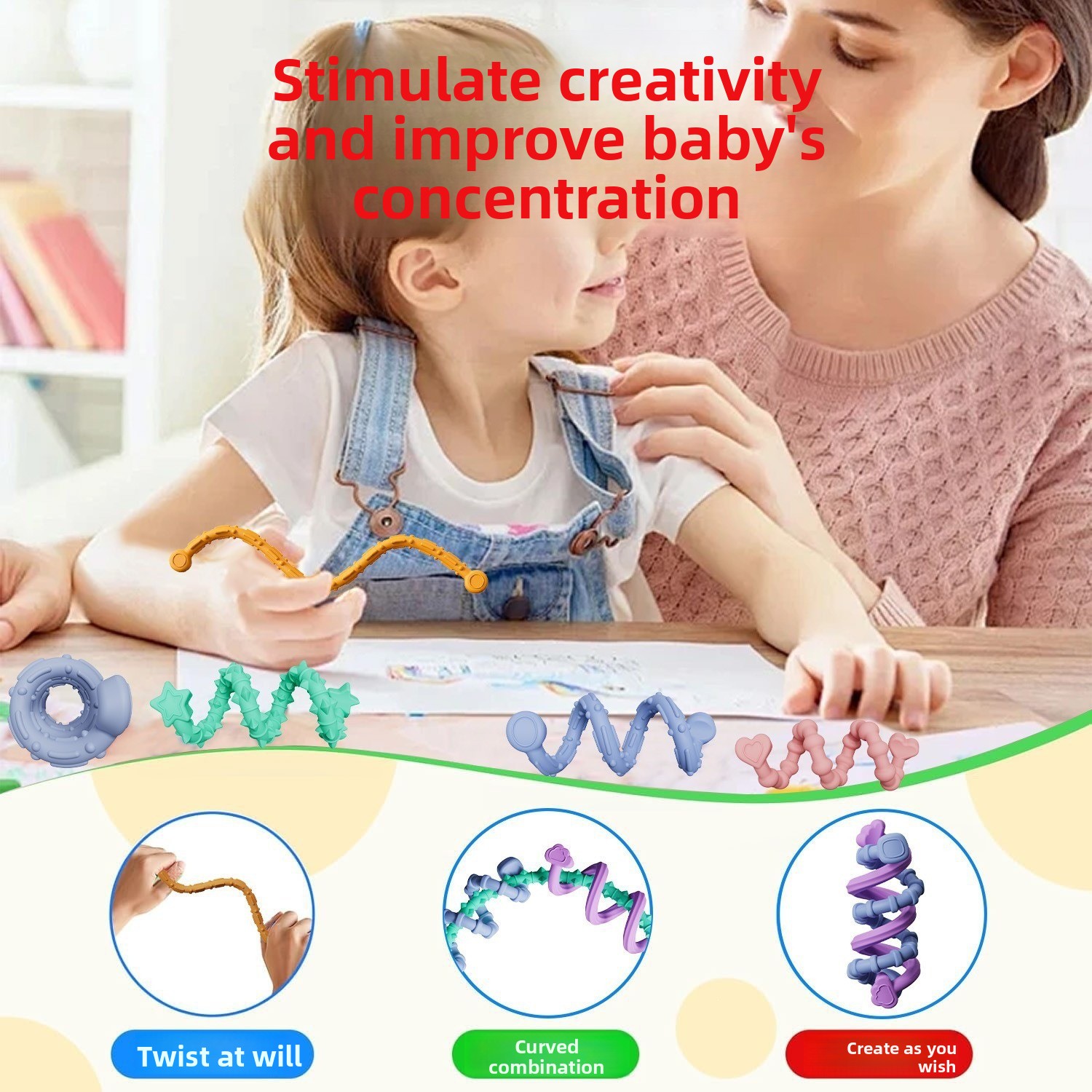 Cross-border Fidget Sensory Toys Children Educational Stress-Relief Twisting Stick Silicone Gel Novel Creative Small Toy
