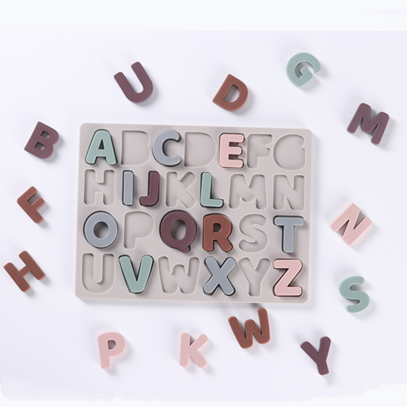 Toys for Baby 0-6 Months Kids Preschool Education Montessori Game Alphabet Cognition Silicone Puzzle Toy for Toddler