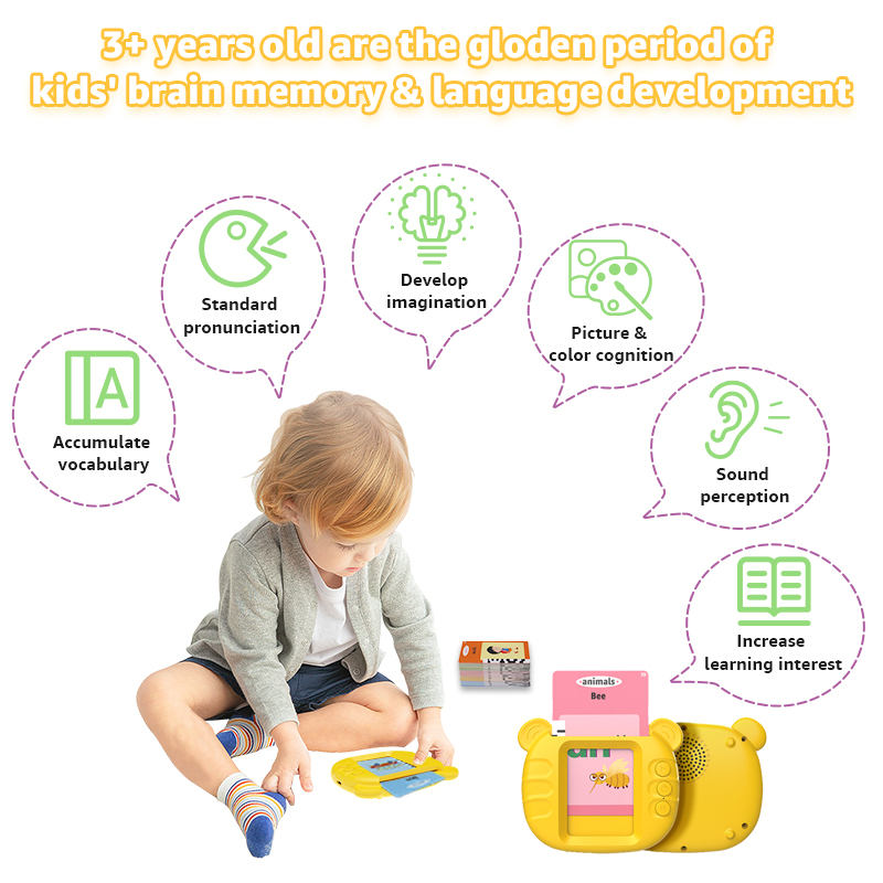 Multi-Language Children's Educational Toy Ndt Talking English Flash Card Machine With Music Function Custom Service For Kids