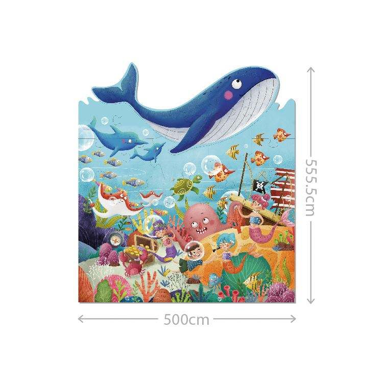Children's The Big Whale Wooden Jigsaw Puzzles Animal Cognitive Games Educational Toys for Kids Learning